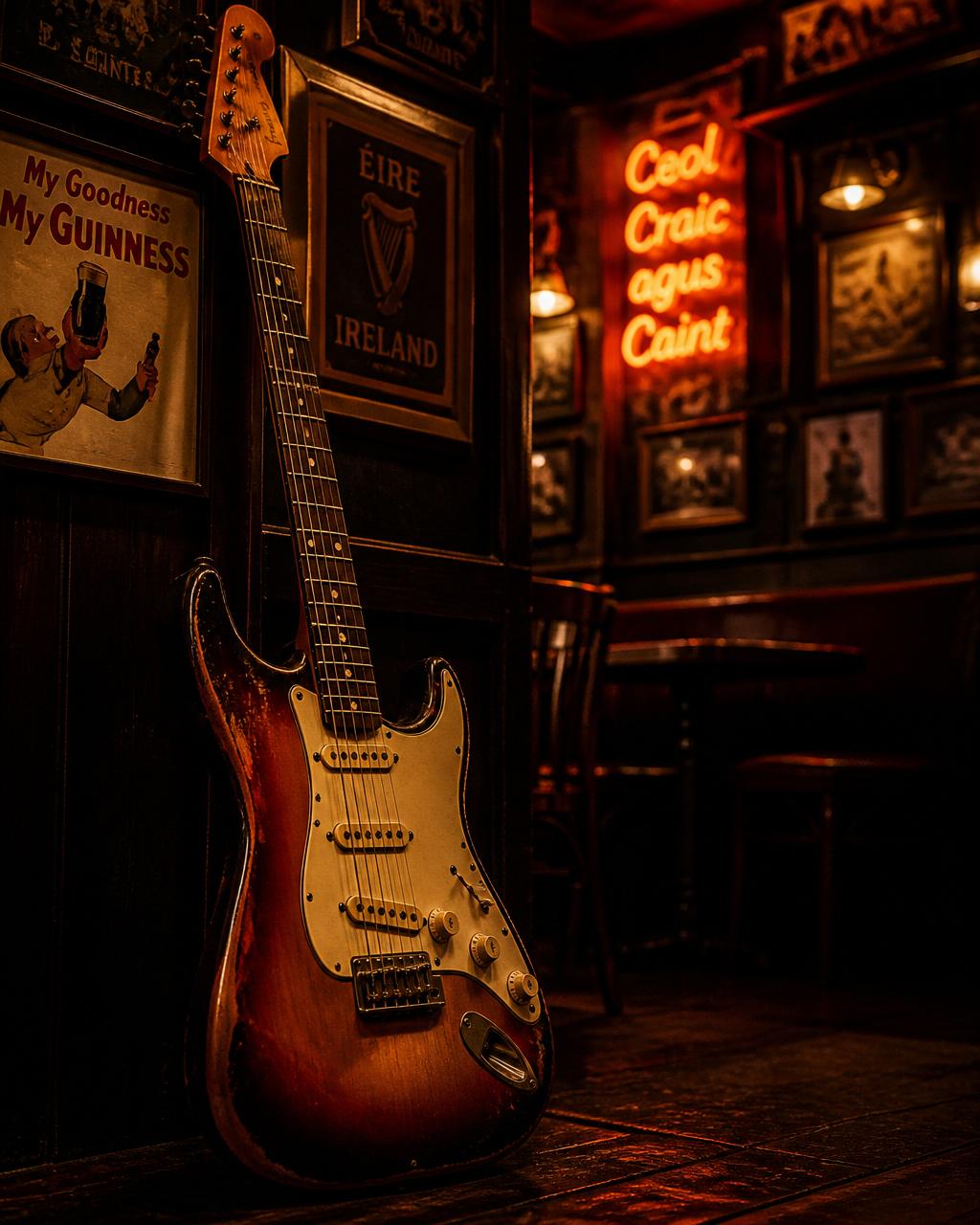 Guitarra vintage en The Big Corner